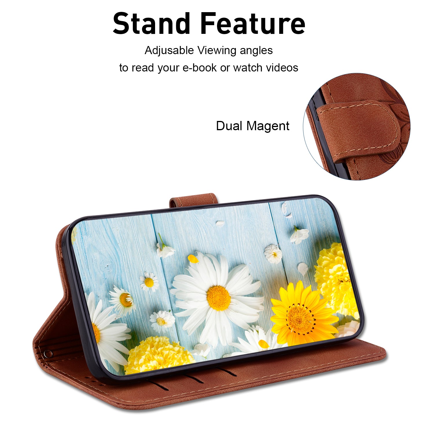 For Oppo A59 5G / A2m 5G Case Floral Pattern Folding Stand Leather Phone Cover For Oppo A59 5G / A2m 5G Case Floral Pattern Folding Stand Leather Phone Cover